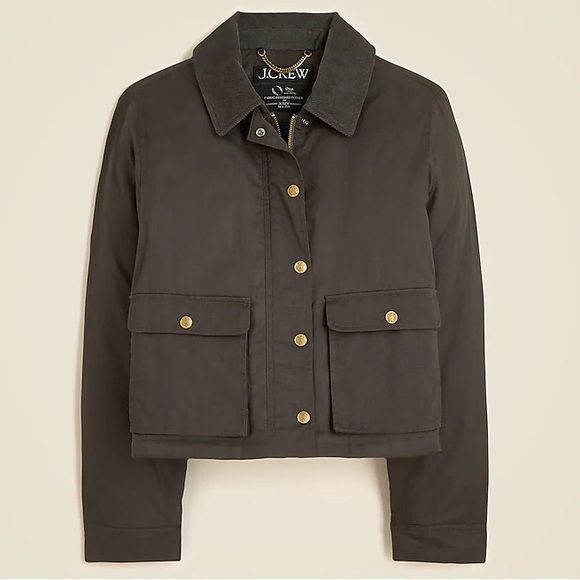 J CREW Cropped Barn Jacket Color Mossy Brown Womens Size Small NWT